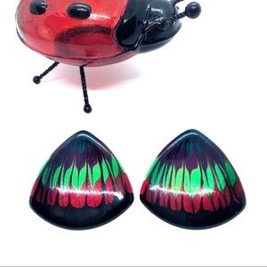 Vintage Triangle 80’s Metal Post Earrings